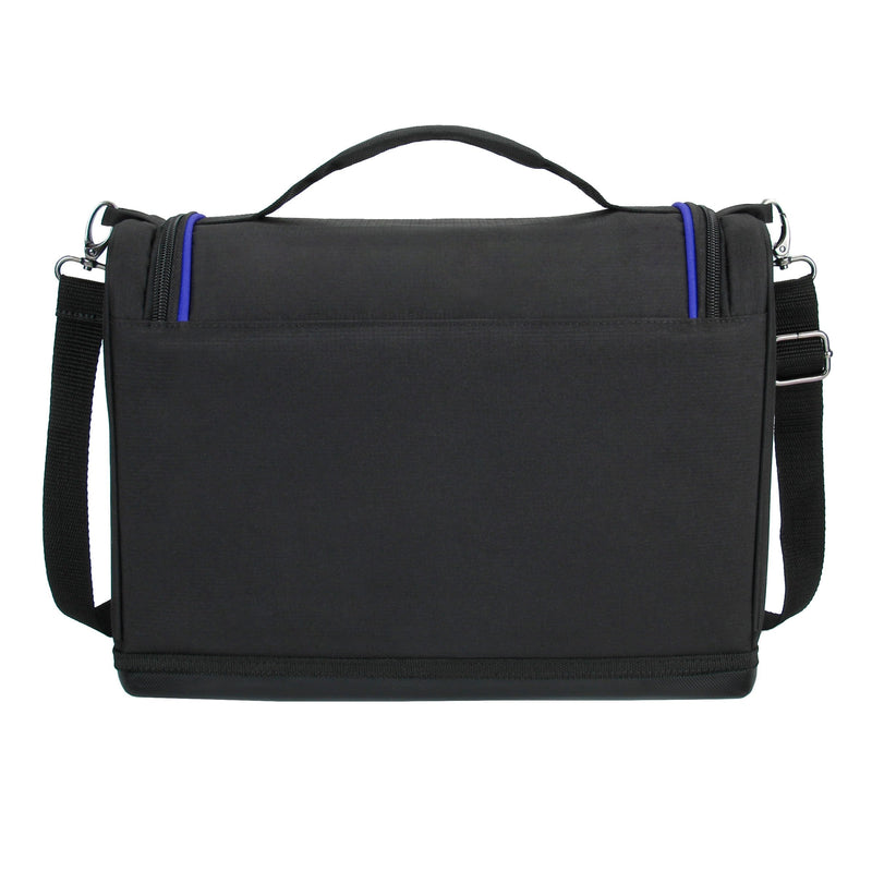 USA Gear Compact Tablet Messenger Bag Compatible with Samsung Galaxy Tab S7 11", Lenovo Tab M10 10.3", Samsung Galaxy Tab S6 Lite 10.4" - Shoulder Strap, Padded Adjustable Interior (Blue) Black and Blue