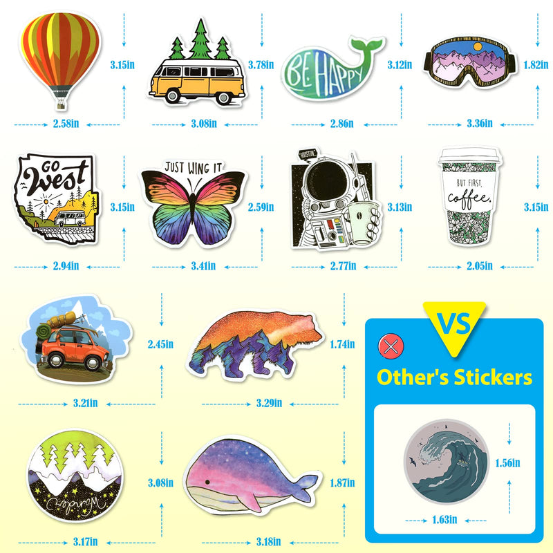 300 PCS Stickers Pack (50-850Pcs/Pack), Colorful VSCO Waterproof Stickers, Cute Aesthetic Stickers. Laptop, Water Bottle, Phone, Skateboard Stickers for Teens Girls Kids, Vinyl Sticker. 300 Pcs-Big Size-2.5"-3.5"