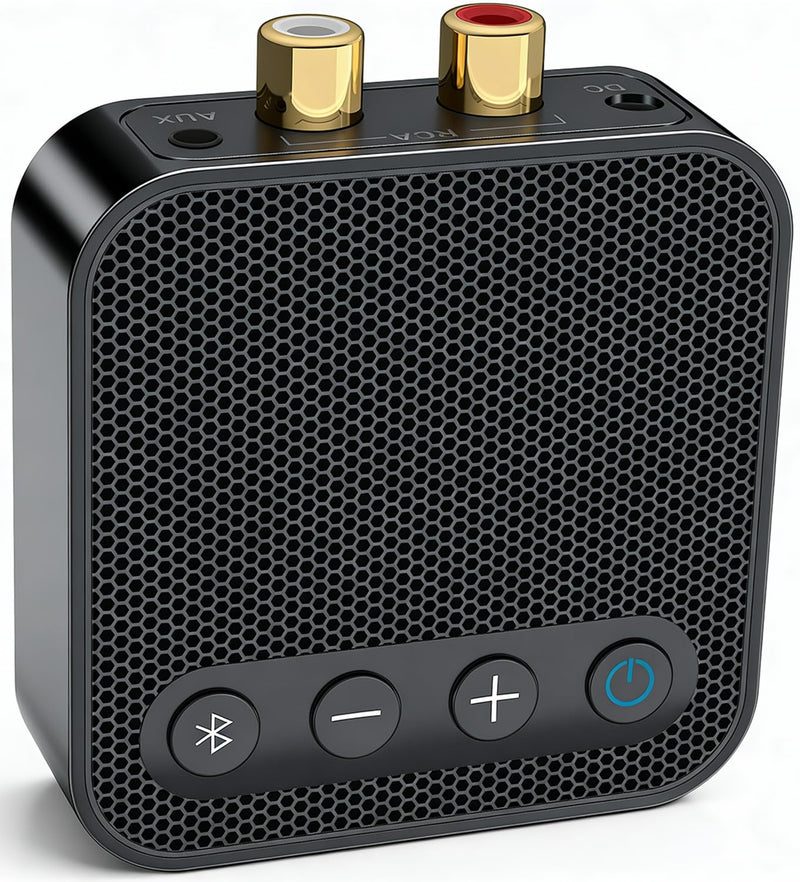 Bluetooth 6.0 Receiver for Home Stereo - Bluetooth Audio Adapter for Old Stereo/Wired Speakers/Music Streaming Sound System with RCA/AUX Long Range Low Latency and HD Audio Black Sapphire Metallic