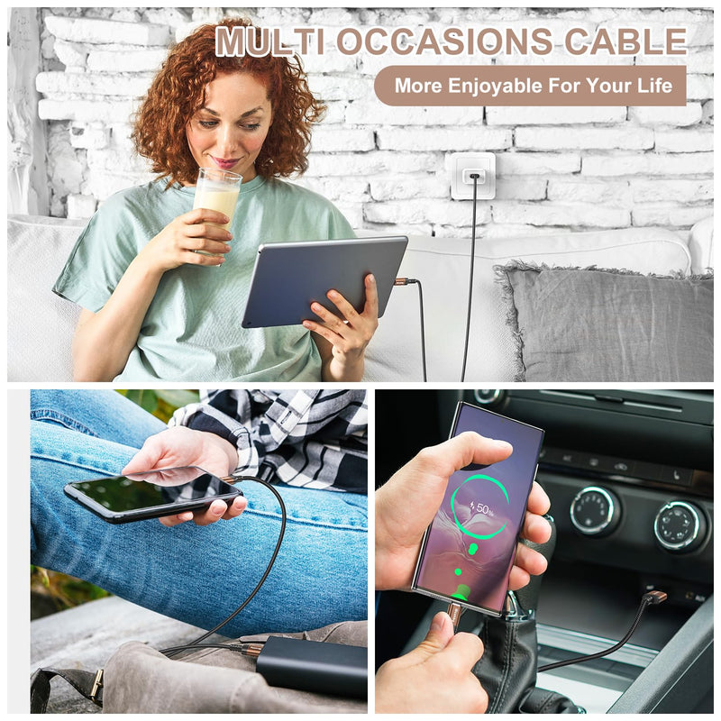 USB to USB C Fast Charging Cable 3.1A [2 Pieces 3 m] | Samsung Charging Cable for iPhone 16/15 Pro Max, Samsung Galaxy S24/S23/S22, Note, A71/A55/A52, Pixel, LG, Moto & More 3 m + 3 m Golden Brown
