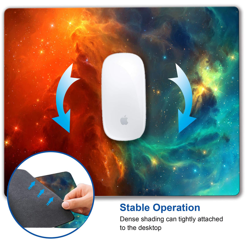 Shalysong Cool Galaxy Mouse Pad Personalized Custom Design Computer Laptop Mouse Pad Non-Slip, Washable 9.7 x 7.9 inch Square galaxy