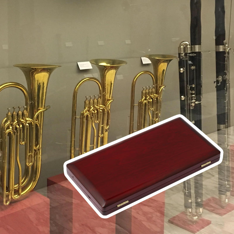 [AUSTRALIA] - Mxfans Elegant Handmade Wooden Bassoon Reed Box for 9 Reeds Red Wood Color 