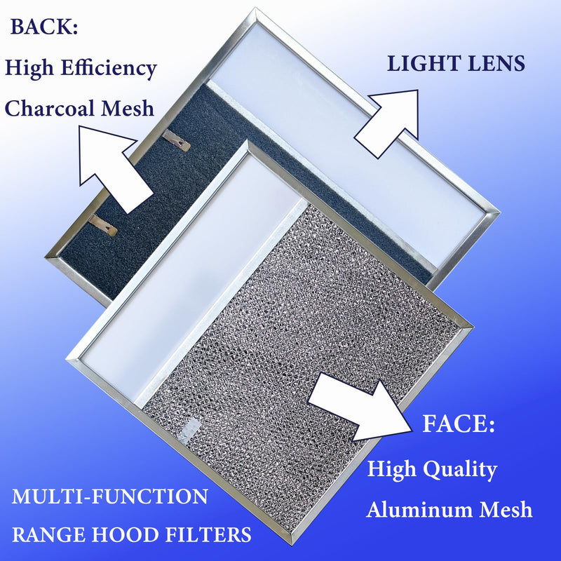 BP57 Stove Hood Vent Filter for 43000 Series Br-oan Range Hood Filters with Light Lens 11 3/8" x 11 3/4" The Kitchen Exhaust Carbon Fan filter It's fit for Nut-one Grease Filter Replacement(1-Pack)