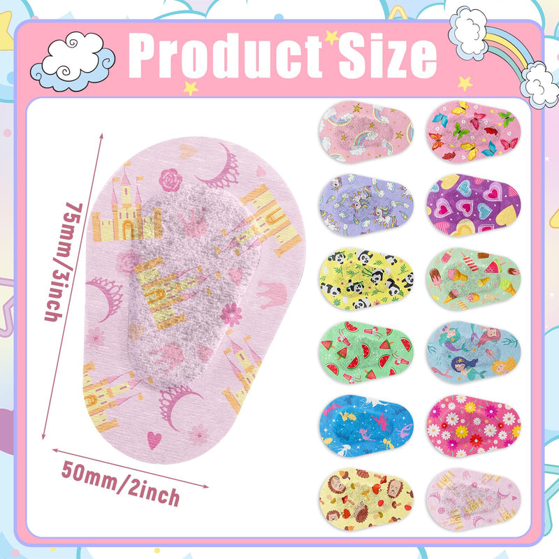36 Pieces Kids Girls Eye Patches Toddler Adhesive Eye Patch Bulk Cotton Eye Patch Fabric Breathable with Lazy Eye for Pediatric Amblyopia,12 Styles Regular Size 36
