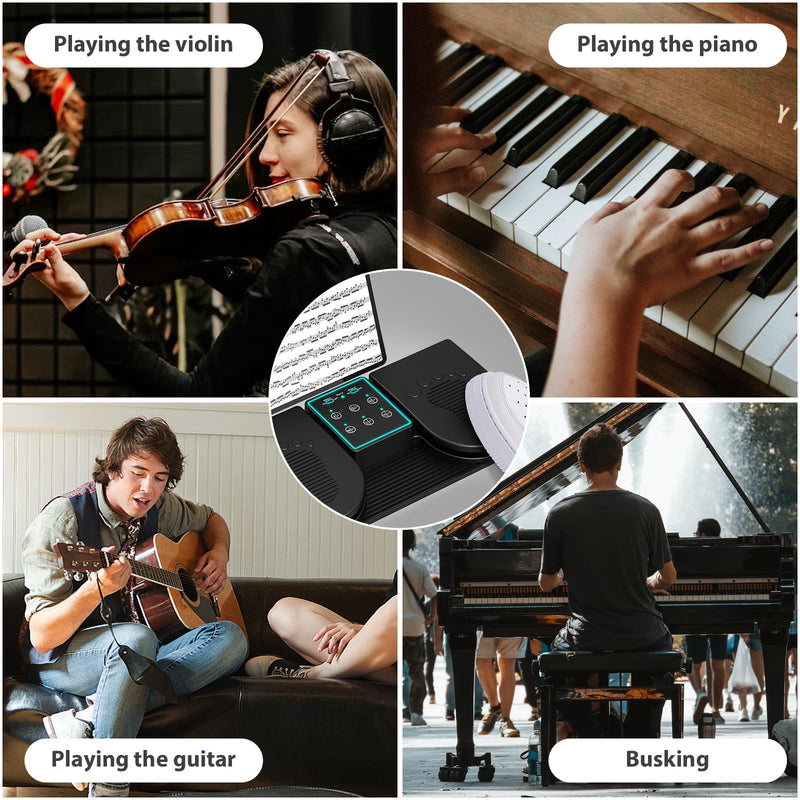 [AUSTRALIA] - Doohoeek Backlit Page Turner Pedal Wireless for iPads Tablets Phones, Rechargeable Universal Foot Pedal with 7-Color Backlit & Sensitive Pedals for Playing Instruments or Prompting 