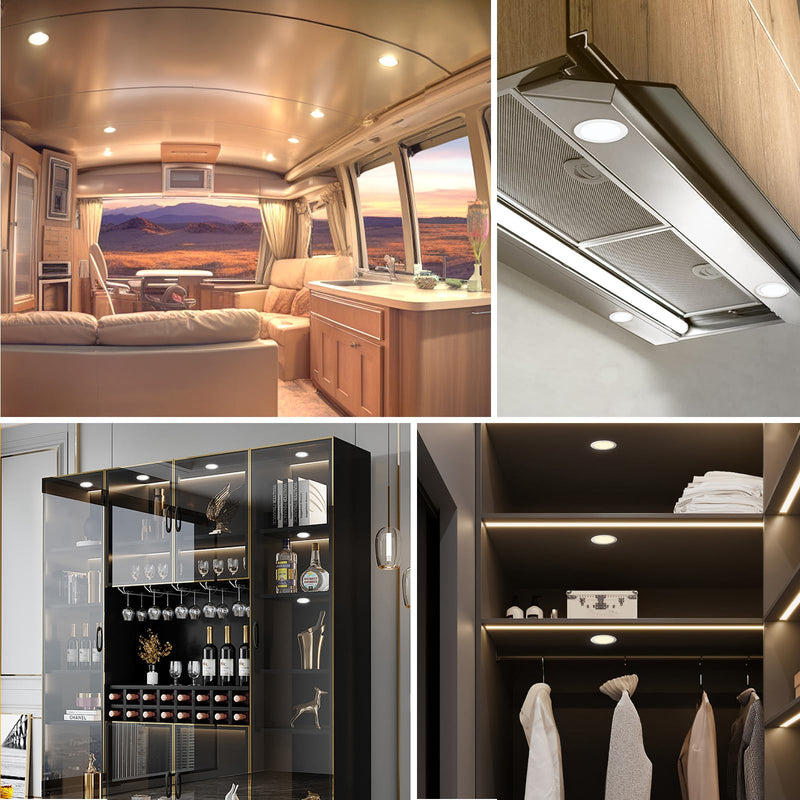 YindaLux Recessed Spotlight LED 12 V 4000 K Neutral White LED Spot Dimmable 3 W Recessed Spotlights 55-58 mm Hole Size Recessed Lights for Caravans Kitchen Wardrobe Aluminium Chrome Set of 3 4000K 3 Stück