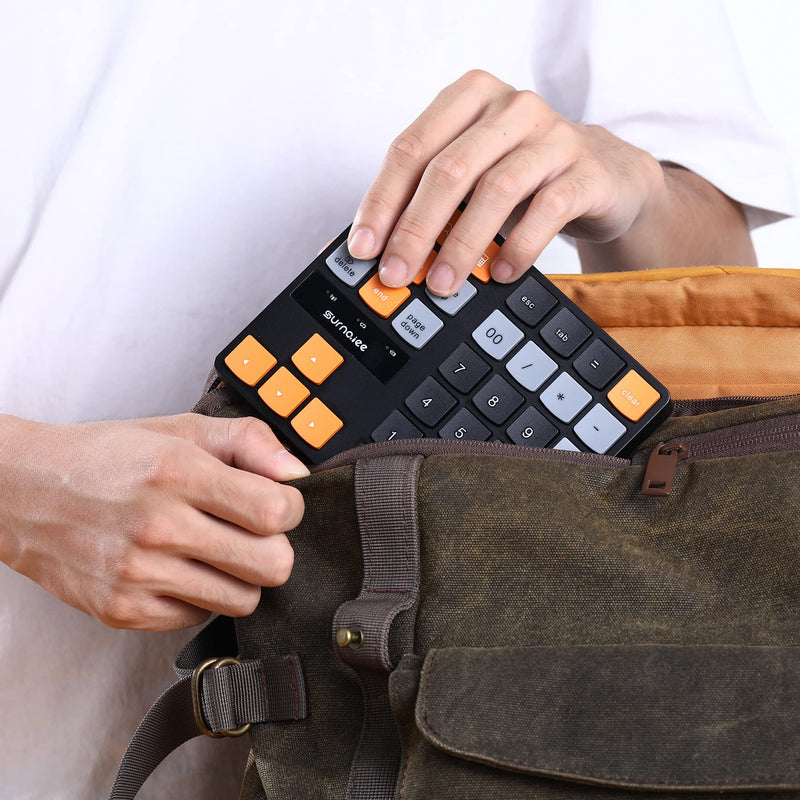 SurnQiee Bluetooth Numeric Keypad, Wireless Number Pad 35-Keys Financial Accounting Rechargeable Number Keyboard for Laptop Desktop, PC, Notebook 35 keys - Bluetooth