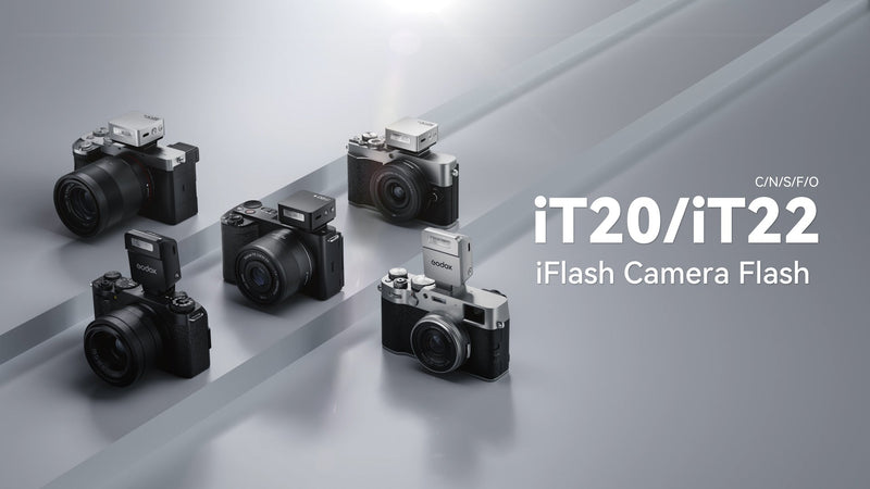 GODOX iT20 C/N/S/F/O iFlash TTL Camera Flash Light, 700+ Flashes & 1.5 s Recycling, 6 Stops (1/32 to 1/1 Power), Built in Battery with Magnetic Diffuser & Filter (Black, for Fuji) Black