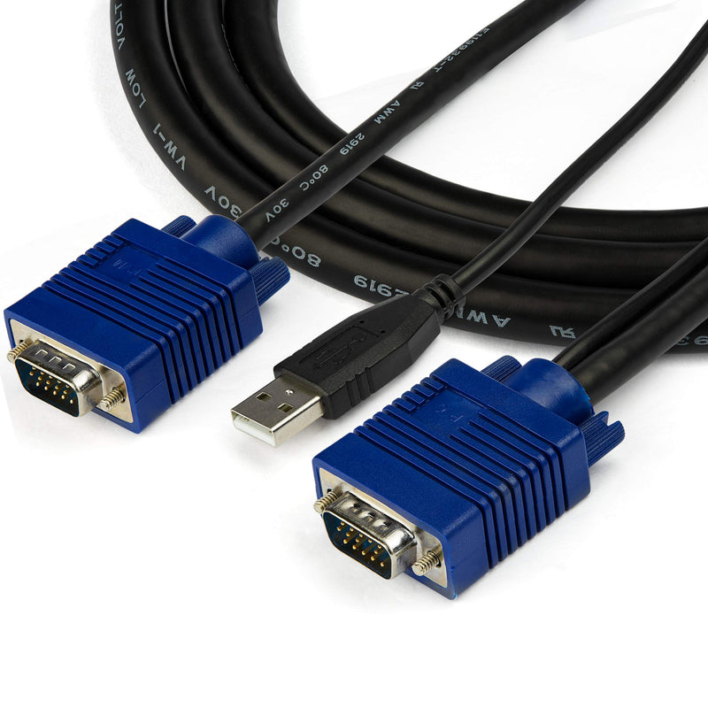 StarTech 6ft / 1.8m USB VGA KVM Console Cable for Rackmount, 1920 x 1200 | Crystal-clear high-definition picture, Fits variable rack configurations, Multiple lengths available