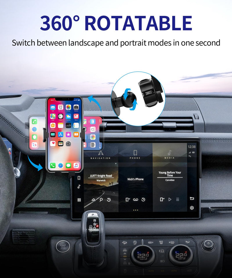 Auto Clamp Car Phone Holder for Land Rover Defender 2022-2025, 11.4" Screen | Magsafe Accessories Fast Charging Magnetic cell phone Holder Clip Compatible with iPhone Android, 3D Fit Vehicle Phone Stand