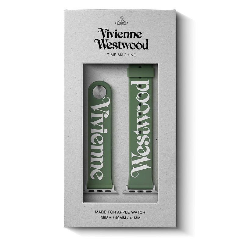 Vivienne Westwood Apple Watch Strap 22mm, designed for compatibility with Apple Watch Sizes 38mm, 40mm, and 41mm, Compatible with Apple Watch Series 9 8 7 6 5 4 3 2 1 SE Replacement Strap Green