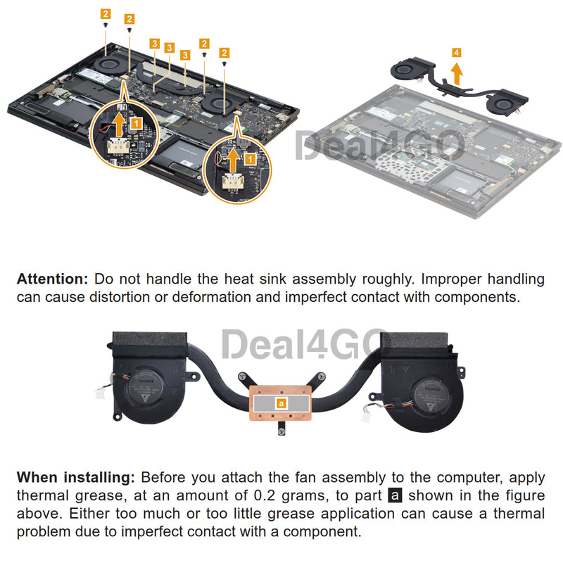 Deal4GO CPU GPU Cooling Fan Heatsink Thermal Module 5H40S72899 Replacement for Lenovo Yoga C930-13IKB 81C4 81EQ