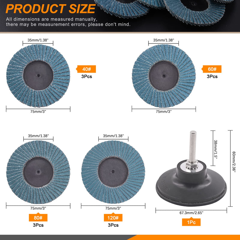 Rustark Flap Grinding Disc Kit Roll Lock Flap Sanding Wheels with Disc Pad Holder (3inch) 3 Inch