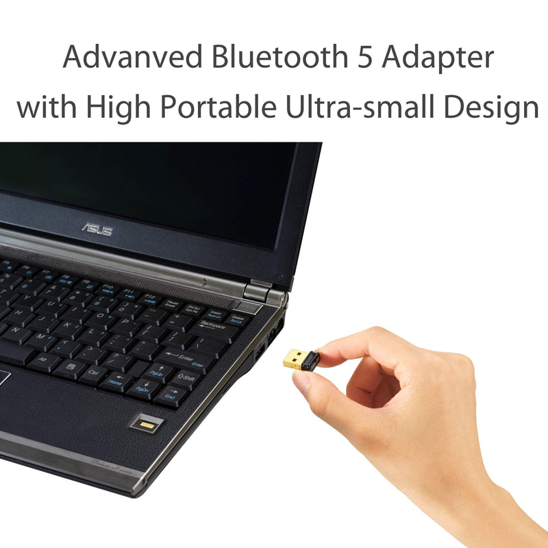 [AUSTRALIA] - ASUS USB-BT500 USB Adapter with Ultra Small Design, Bluetooth 5, Backward Compatible with Bluetooth®2.1/3.x/4.x, TAA Compliant (USB-BT500) Bluetooth 5.0 
