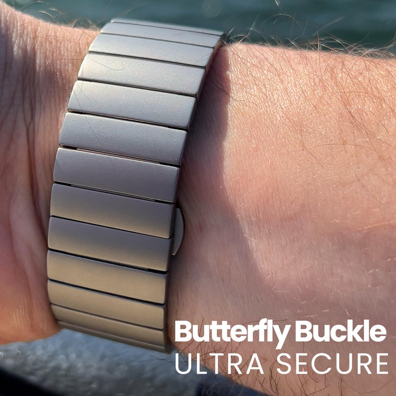 Titanium Bracelet for Apple Watch Ultra 3/2/1 (49mm), DLC Coating | Scratch Resistant Diamond-Like-Carbon Coating, Titanium Bracelet with Folding Clasp, Color Matching Titanium Natural Titanium