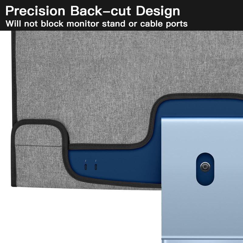 Monitor Dust Cover Compatible with iMac 24 inch 2021/2023/2024 | Oxford Fabric Protective Sleeve, Full Screen Coverage, Dustproof Anti-Scratch for iMac 24" All in one Desktop Computer, Gray