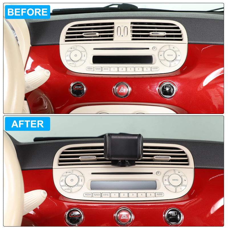 Car Air Vent Cell Phone Holder Compatible with Fiat 500 2010-2015 for Dashboard Air Vent Car Phone Holder Adjustable 360 Rotation Vent Clip Fits for All Smartphones Style C