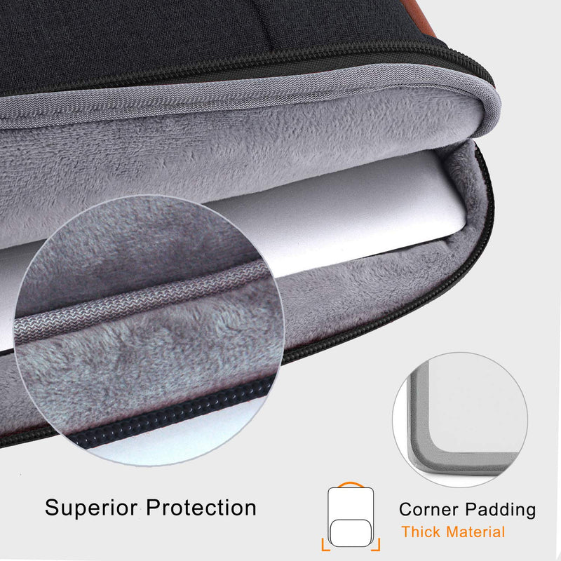 Voova Laptop Sleeve Case 15.6 Inch Compatible with MacBook Pro 15, New MacBook Pro 16 M1 Pro/Max, 15-16" Microsoft Hp Lenovo Dell Acer Asus, 2 in 1 Waterproof Computer Bag with Detachable Pouch, Black 15-16 Inch (15.7 x 11.8 x 1.2 in)