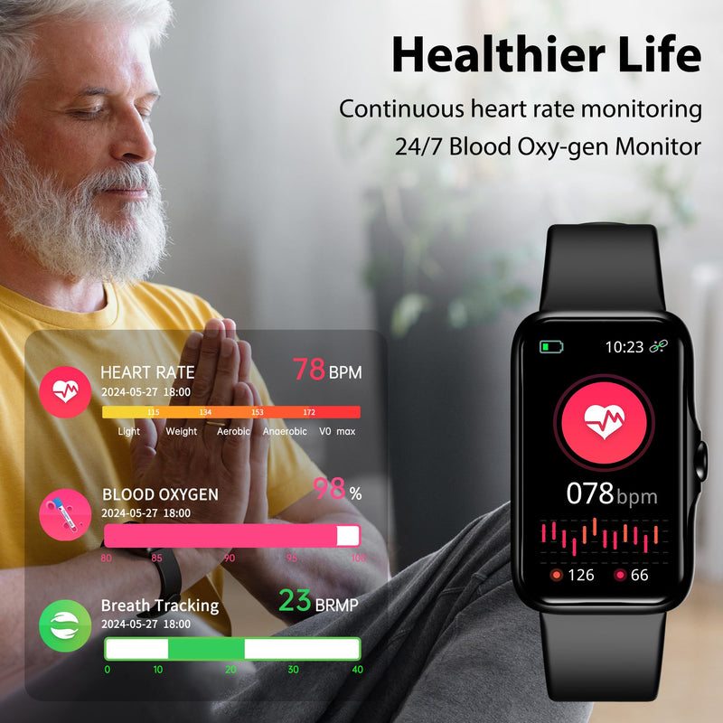 Health Fitness Tracker, Smart Watch with 24/7 Heart Rate, Activity Tracker with Blood Pressure and Blood Oxygen Monitor, 120 Sport Mode Waterproof Sleep Tracker for Women Men