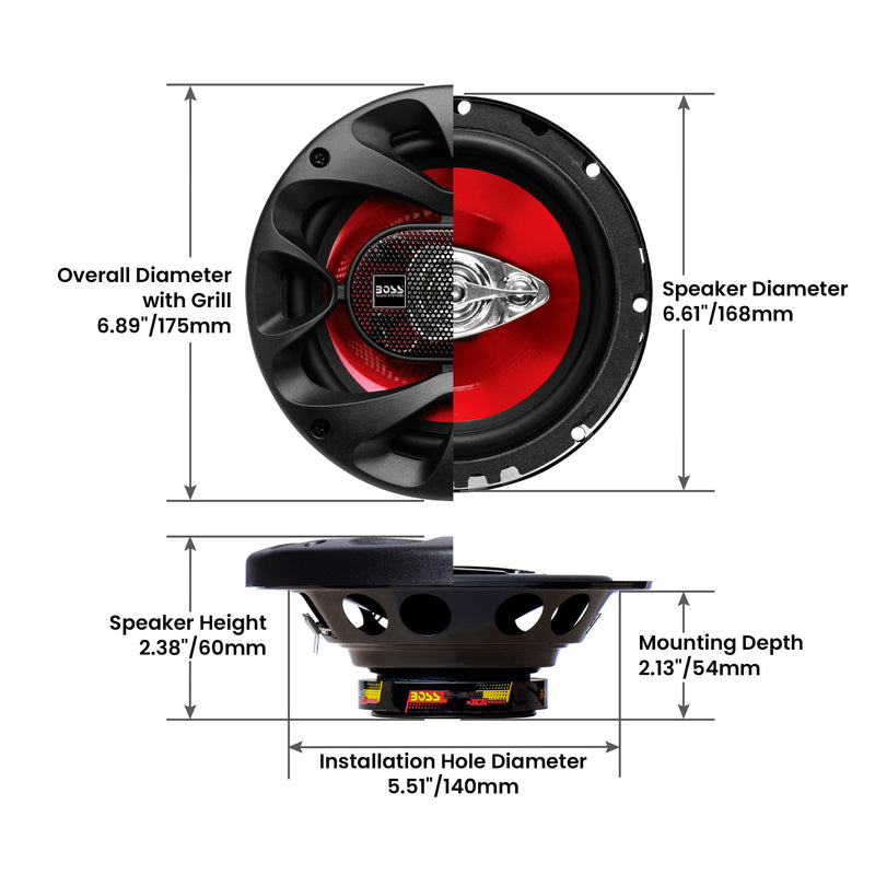 BOSS Audio Systems Car Stereo System - Bluetooth Radio + Two 6.5 Inch Car Speakers