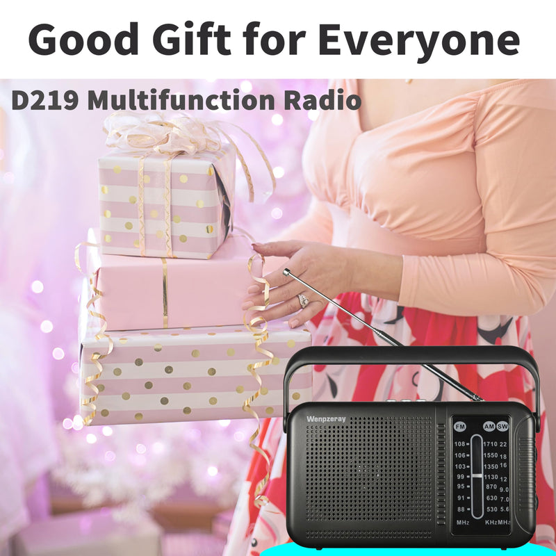 Portable AM FM Shortwave Transistor Radio, Retro Bluetooth Speaker Excellent Reception, Support TF Card/USB Play, Large Dial Battery or USB Powered Easy to Use Indoor, Outdoor, Travel & Storms