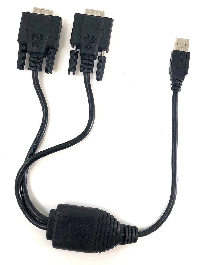 Micro Connectors, Inc. Plug and Play USB to Dual Serial DB9 Adapter Windows 10 / Win 8/ 7/ XP/ Vista / Mac (E07-162) 1 ft USB 2.0 (A-M to Dual Serial DB9-M) Black