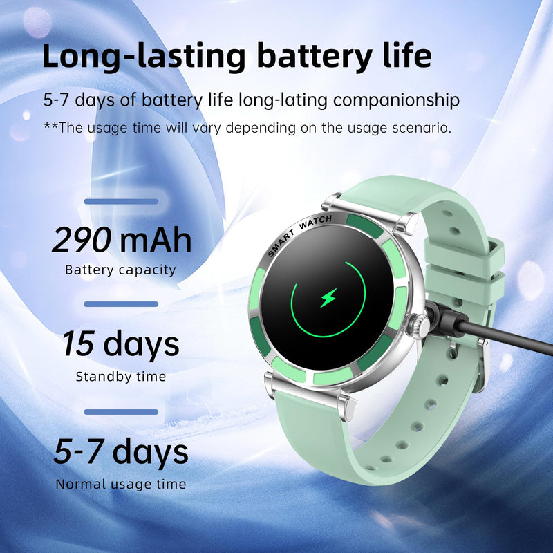 Smart Watch for Women Fitness Tracker Compatible for iPhone Android | 1.27" Round Touch Screen, IP67 Waterproof, 100+ Sports Modes, Bluetooth Call, Heart Rate, Sleep Monitor, Steps Fitness Watch Silver