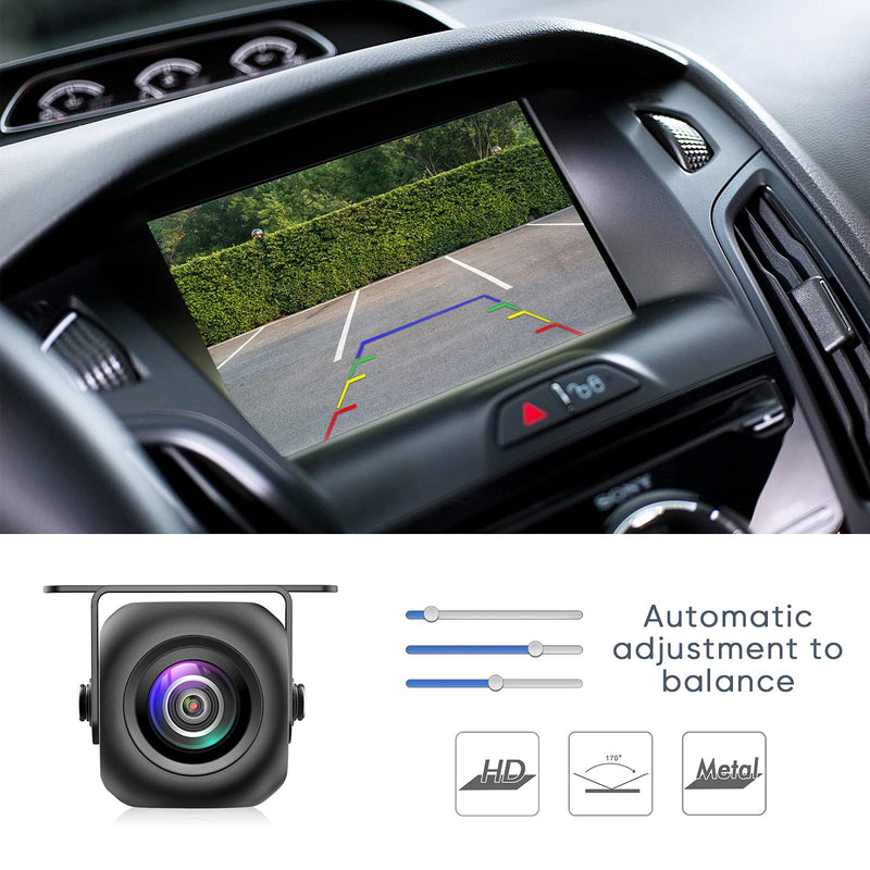 PixelMan Backup Camera,Rear View Reversing Camera for Car Truck SUV RV | PMD2A Reversing Camera, HD Metal 170° Wide Angle Universal Vehicle Rear View Camera, Super Night Vision IP69 Waterproof Black