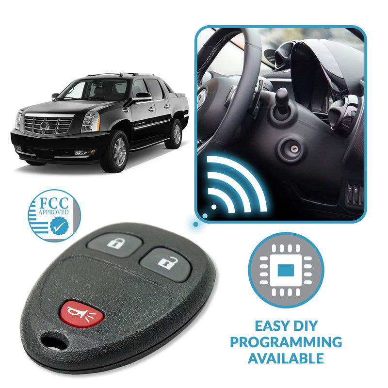 Keyless2Go Replacement for Keyless Entry Car Key Vehicles That Use 3 Button OUC60270 OUC60221, Self-Programming - 2 Pack