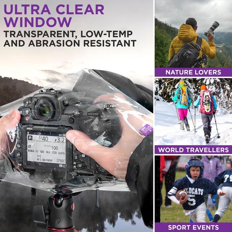[AUSTRALIA] - Altura Photo Camera Rain Cover - Professional Waterproof Lens Jacket Covers with Dual Hand Sleeves and Full-Length Zipper - Weather Protector for Canon Nikon Sony Fujifilm DSLR & Mirrorless Cameras 
