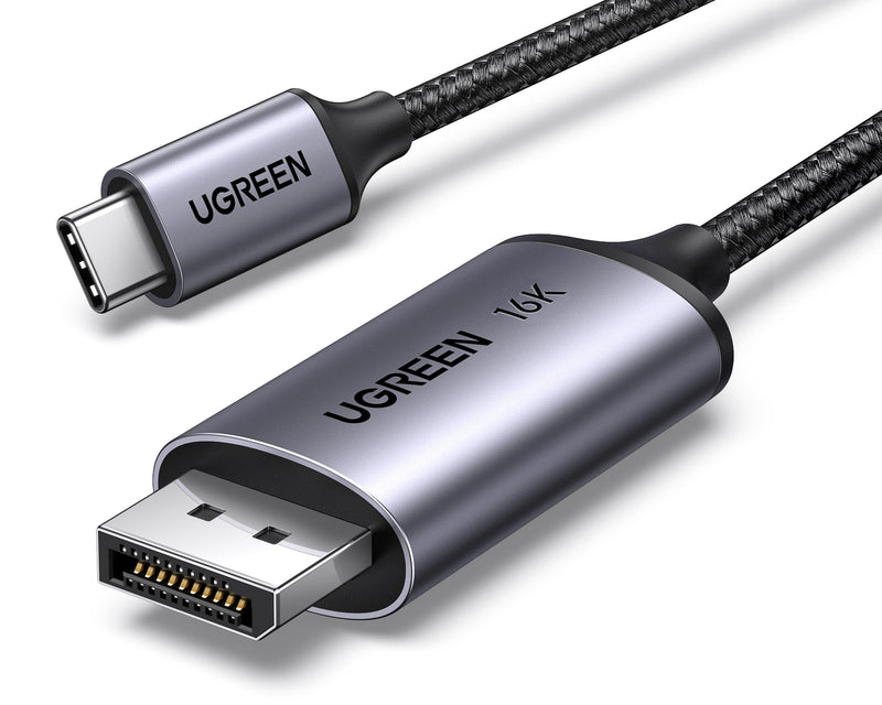 UGREEN USB C to DisplayPort 2.1 Cable 16K@30Hz 8K@120Hz 40Gbps Thunderbolt 4/3 to DisplayPort Cord Bundle with Green USB C to DisplayPort 1.4 Cable Bidirectional