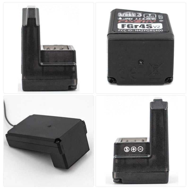 FGR4S V2 Receiver 2pcs AFHDS 3 Built-in Single-Antenna Bidirectional PWM/PPM/IBUS Output Receiver for NB4 PL18 Remote Control Transmitter