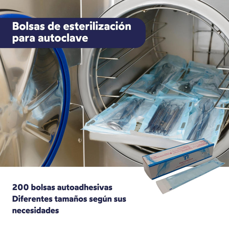 Self Adhesive Sterilization Bags, 200 Pieces Self Sealing Sterilization Bags for Dental Tools, Tattoos or Manicures (90x260mm) 90*260mm