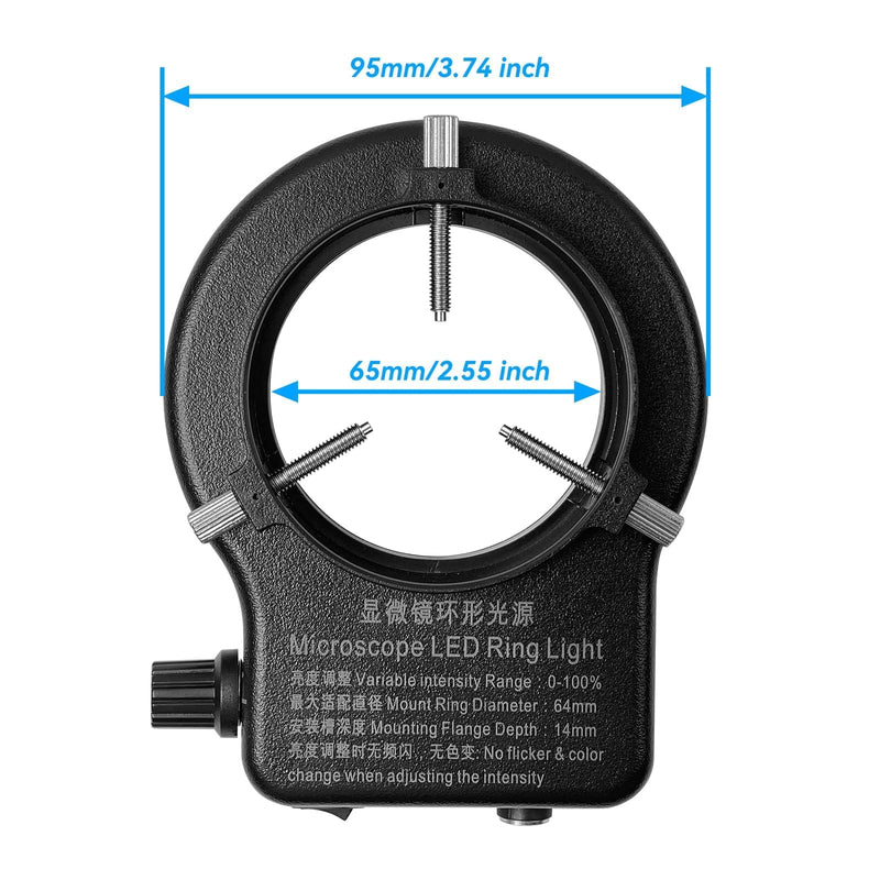 USB LED Ring Light Illuminator, 144 64 LED White Adjustable Lamp for Industry Monocular Binocular Trinocular Stereo Video Lens Microscope & Camera (USB 144 LEDs)… 144 LED