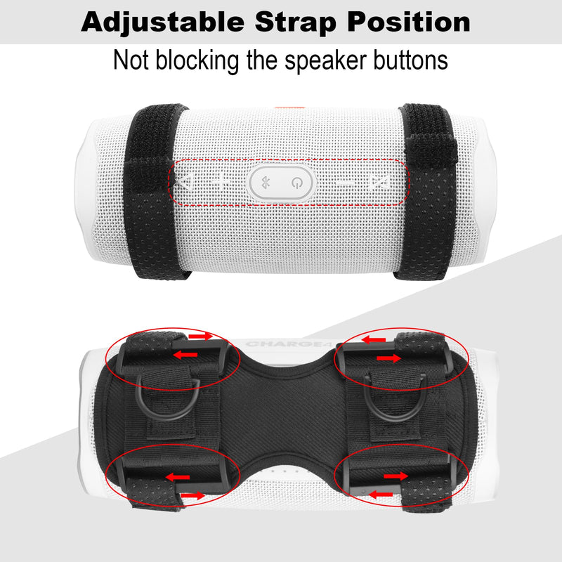 TXEsign Portable Speaker Strap Holder Carrier for JBL Charge 4/5, JBL Flip 5/6, UE Boom 3 Speaker, Adjustable Strap Speaker Mount Holder Sling Strap Water Bottle Holder for Walking Hiking Camping