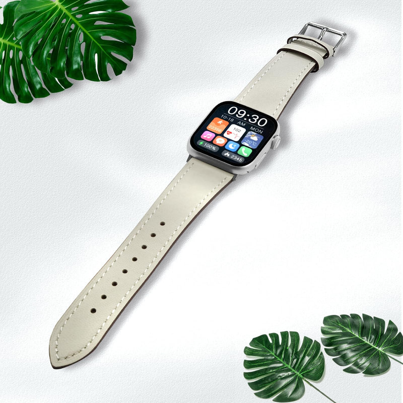 Premium Italy Leather Bands Compatible with Apple Watch Band 40/38/41/42/44/45/46/49mm, Soft Leather Watch Replacement Band for Watch Series Ultra SE 10 9 8 7 6 5 4 3 2 1 for Women Men(Pack of 2)