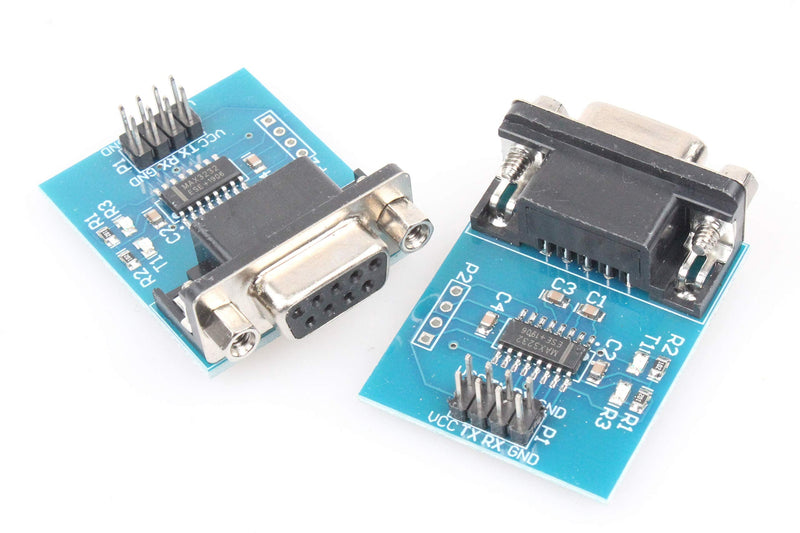 NOYITO MAX3232 Serial Port Module 3.3V 5V RS232 to TTL Module with Communication Indicator (Pack of 2)