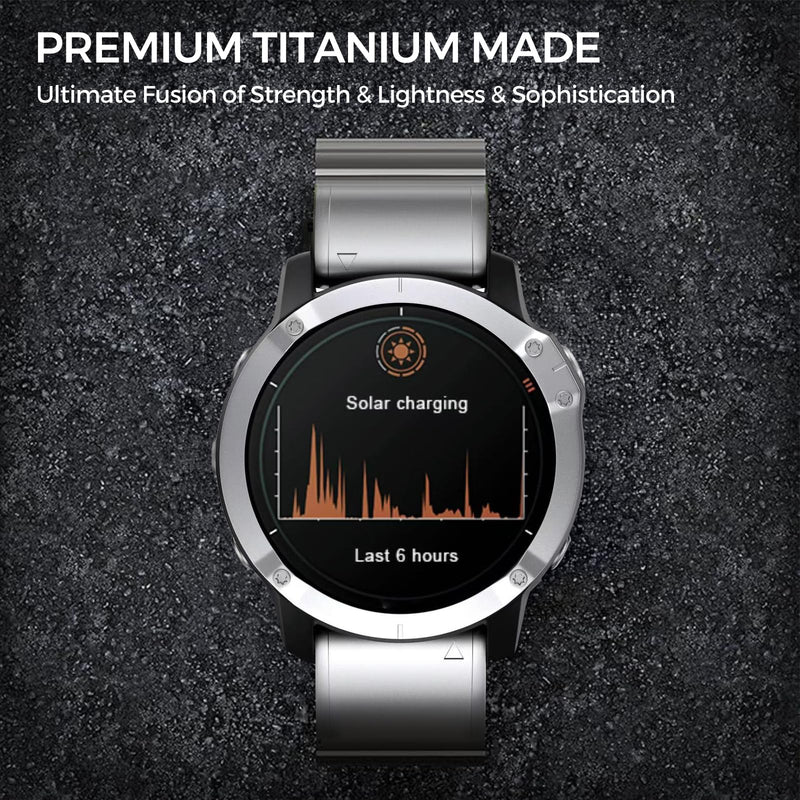 No Tool Needed Titanium Magnetic Band for Fenix 8/7X/6X/5X Plus, 26mm Titanium Metal Quick Release Strap for Garmin Fenix 7X Pro/6X Pro/5X Plus/Enduro 3/tactix 7 black