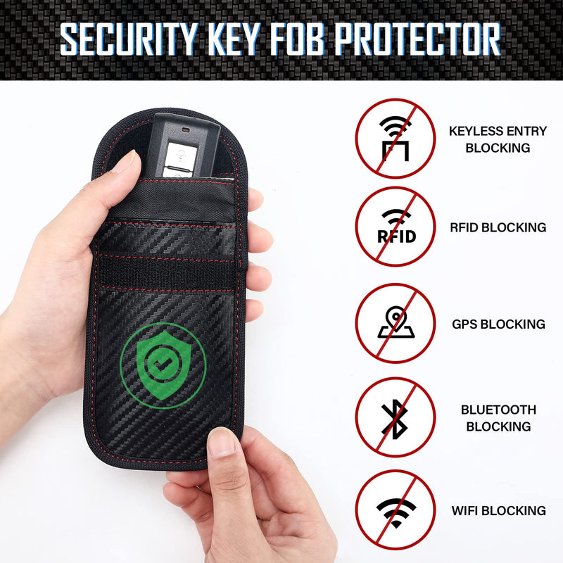 Faraday Bag for Key Protectors Fob 4 Pcs, Faraday Cage Protector, Car RFID Signal Blocking Key Fob Protector, Double Layers of Shielding Anti Theft Faraday Pouch