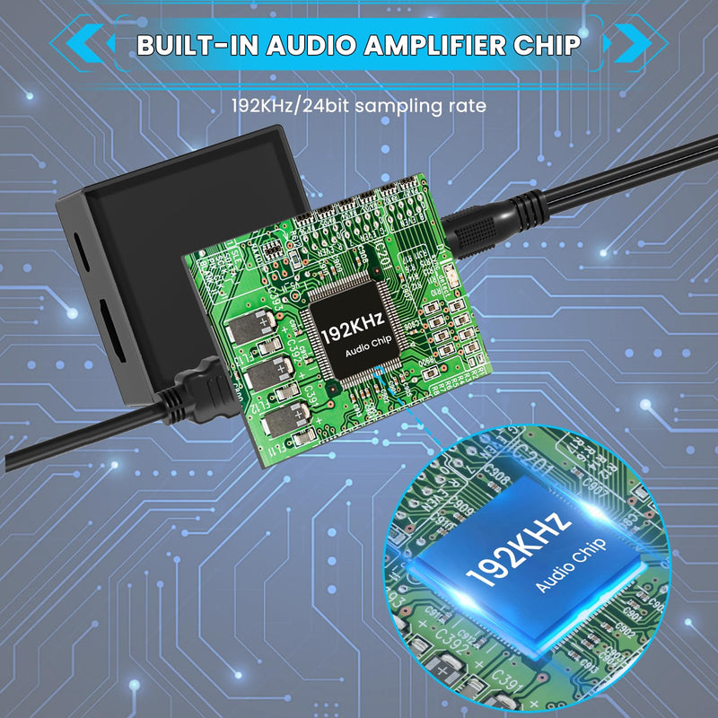 [AUSTRALIA] - HDMI ARC Audio Extractor 192 KHz ARC Audio Adapter with SPDIF + 3.5mm AUX RCA Audio Output HDMI ARC to Optical Audio Adapter with Audio Cable Support Blue-Ray Play Soundbar ARC-3 Brownish 1 