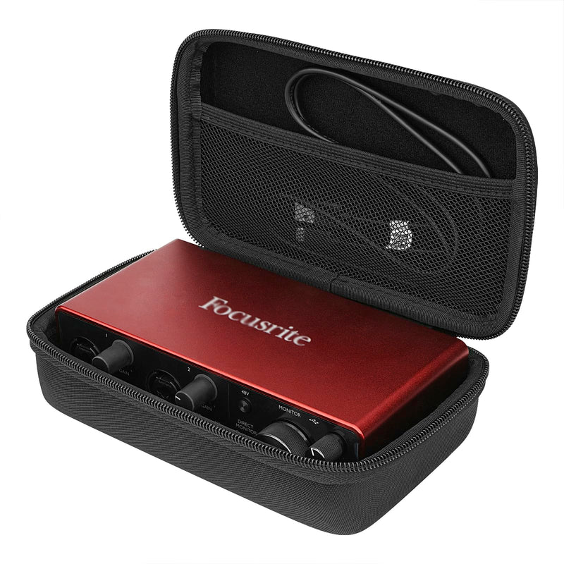 Audio Interface Case, Compatible with Focusrite Scarlett 2i2 3rd Gen Third Generation Audio Interface Cover, Velvet Interior (Black) Black