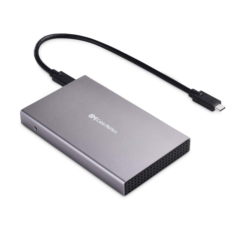 Cable Matters 1 Premium Aluminum 10Gbps Gen 2 USB C Hard Drive Enclosure for 2.5" SSD/HDD 2 4-in-1 USB C Hub Ethernet, Support Gigabit Network
