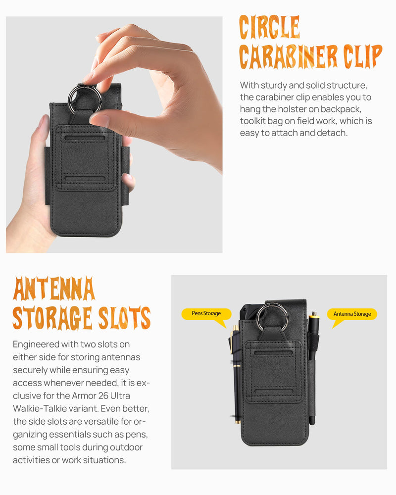 Ulefone Armor 26 Ultra Holster, Multi-Purpose Leather Phone Holster with Belt Clip, Flip Case for Ulefone Armor 26 Ultra Series