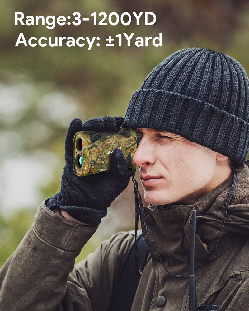 [AUSTRALIA] - Hunting Rangefinder, Heartgon 1200 Yards Rechargeable Rangefinder for Hunting, 6X Magnification, High-Precision Continuous Scan/Distance/Angle/Speed Waterproof Bowhunting Rangefinder 