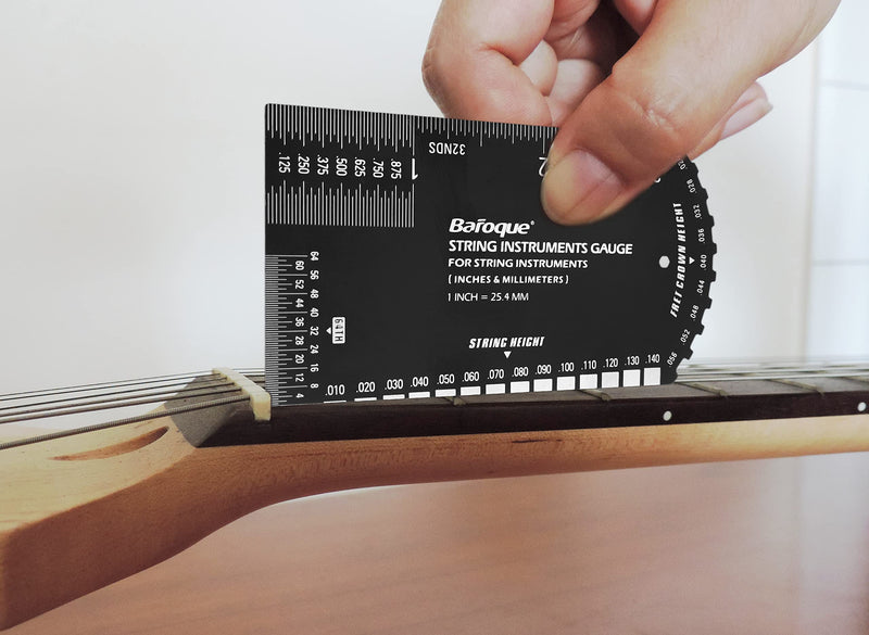 Baroque Stringed Instrument Action Ruler Gauge Luthier Measuring Tool for Electric Acoustic Guitar Bass Ukulele Mandolin Banjo SIG-10