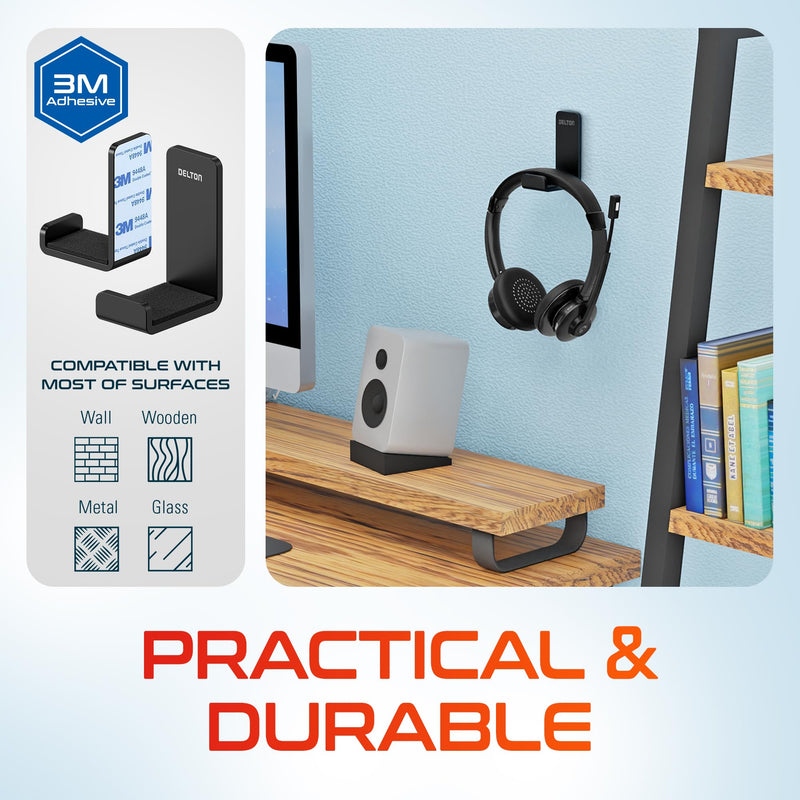 Delton Wireless Computer Headset with USB Dongle and Hook | Bluetooth Headset with Noise Canceling Mic, 15 Hrs talk time, For Computer, Cell Phone, Drivers, Office, Call Center - Black