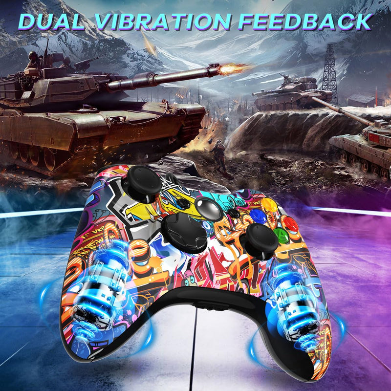 Xbox 360 Controller Wired, Xbox PC Controller, Compatible with Xbox 360/Xbox 360 Slim & PC Windows 11/10/8/7 Graffiti