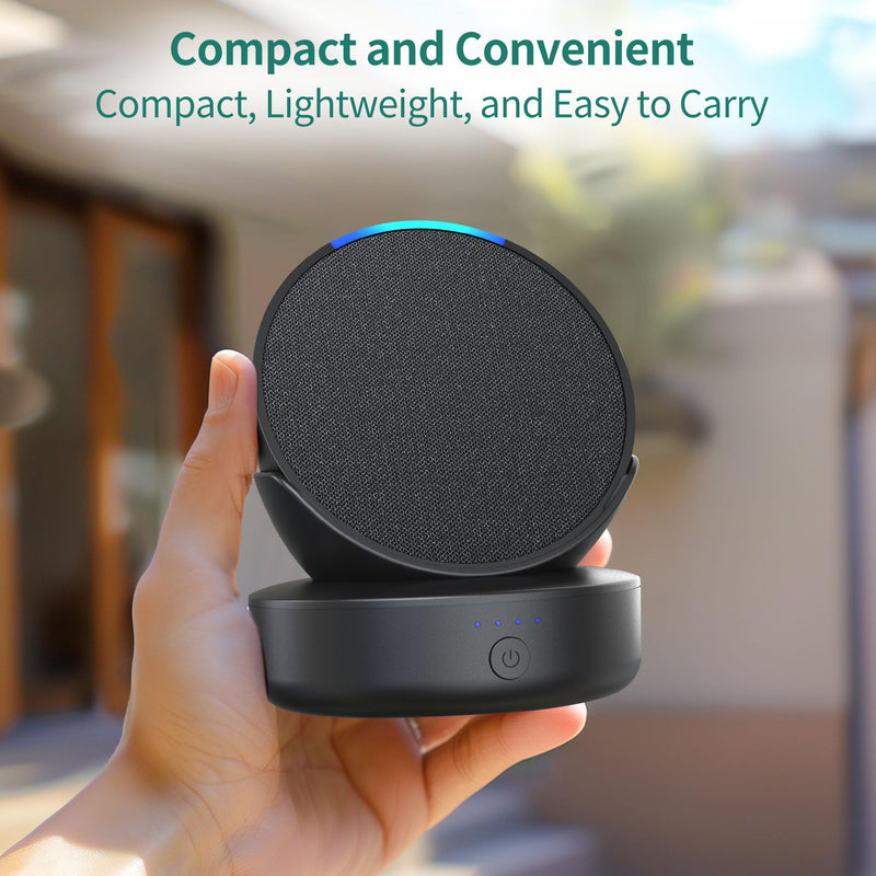 [AUSTRALIA] - PlusAcc Battery Base for Pop - 5000mAh Portable Charger Stand with 9 Hours Playback Playtime with USB-C Output Port, Charging Dock for iPhone Samsung and Other Smart Electronic Accessories (Black) Black 