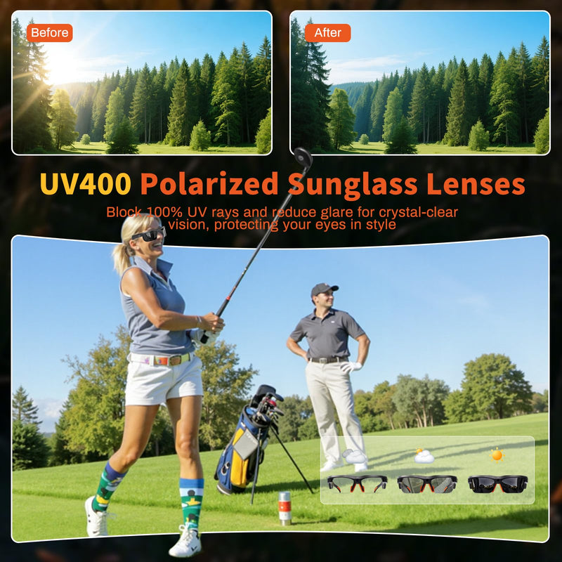 AI Smart Glasses - 2026 Upgrade with 20MP Camera, AI Voice Assistant & Real-World Recognition, EIS Anti-Bluetooth Audio Sunglasses, Sports Camera Glasses for Men and Women (Photochromic Lens) Photochromic