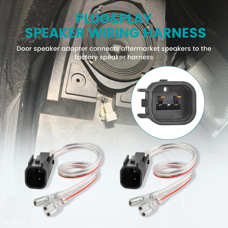 5"x7" / 6”x8” to 6.5” Door Speaker Spacer Bracket W/Wire Harness Kit for Select 1999-2014 Ford/Lincoln/Mazda